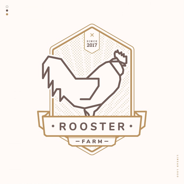 Vector rooster linear logo