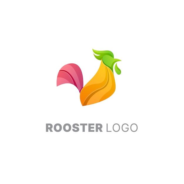 Rooster logo design gradient colorful template chicken logo