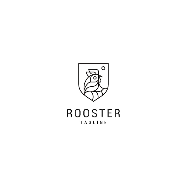 Rooster logo design icon vector