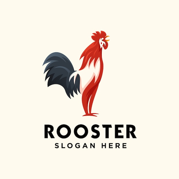 Rooster logo design premium vector