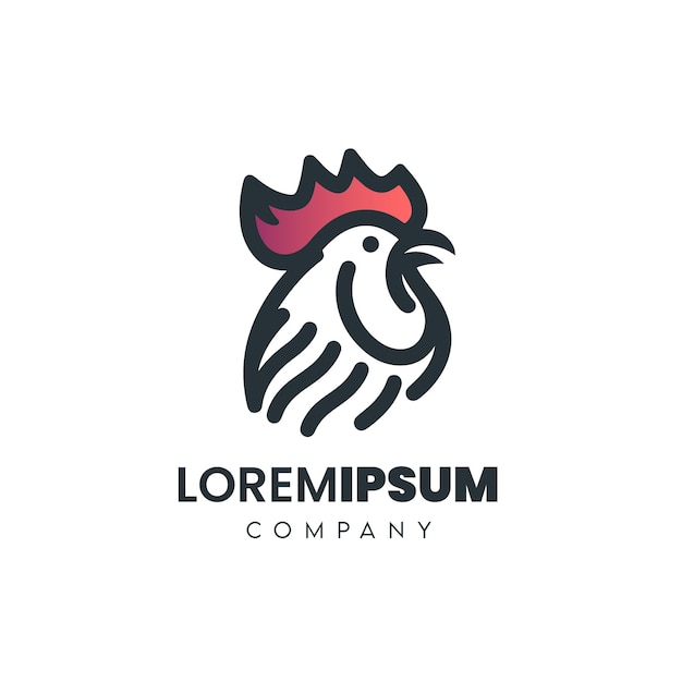 Vector rooster logo desing template