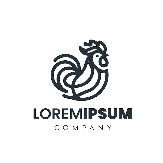 Vector rooster logo desing template