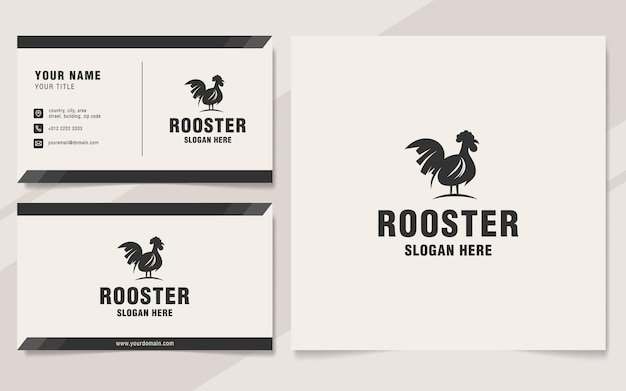 Rooster logo template on monogram style