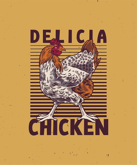 Rooster logo elementi di produzione vintage rooster vector illustration butcher company