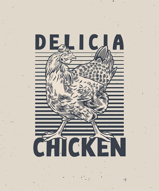 Rooster logo elementi prodotto vintage rooster vector illustration butcher company bianco e nero