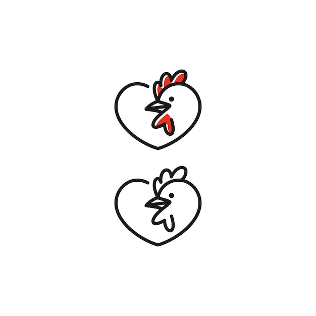 オンドリの愛のロゴデザイン