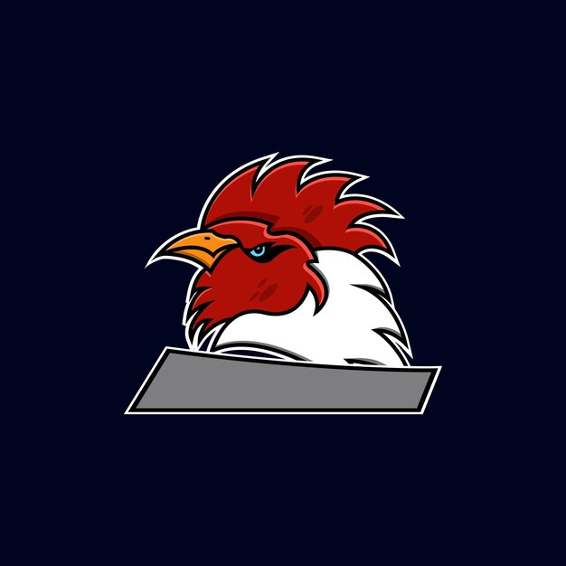 Rooster mascot design for gaming logo