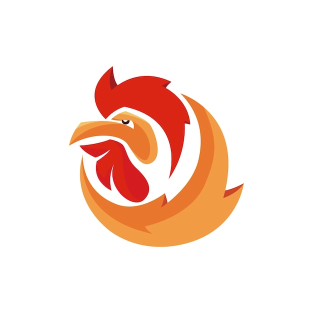 Rooster mascot illustration chicken company modern logo design