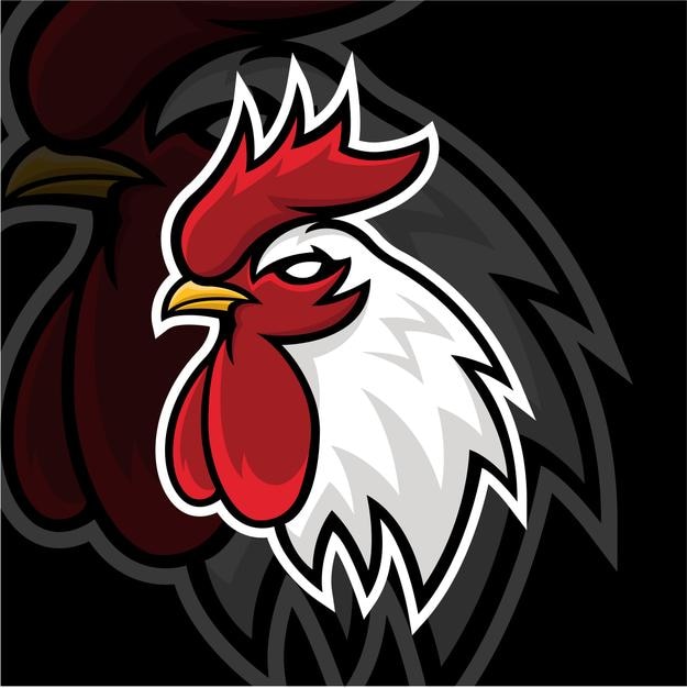 rooster mascot logo vector design template