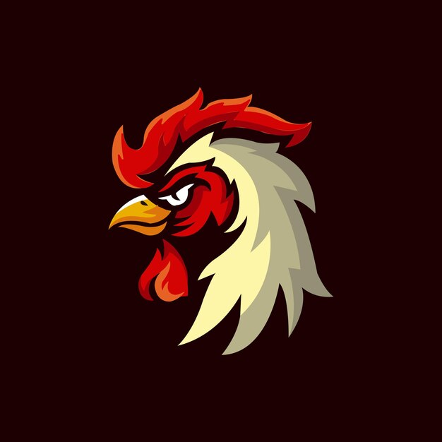 Vector rooster mascot rage illustration logo mascot illustration vector graphic for esport gaming team