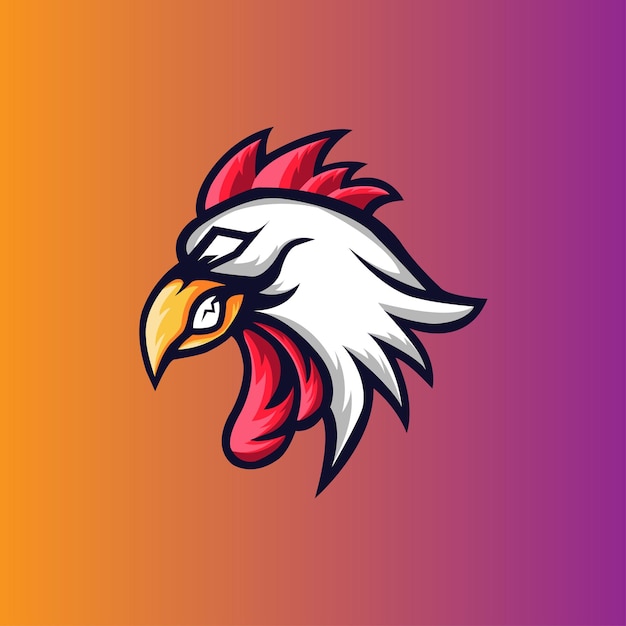 Rooster mascotte e sport-logo