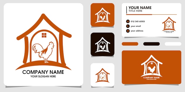 Rooster modern logo inspiration and business card