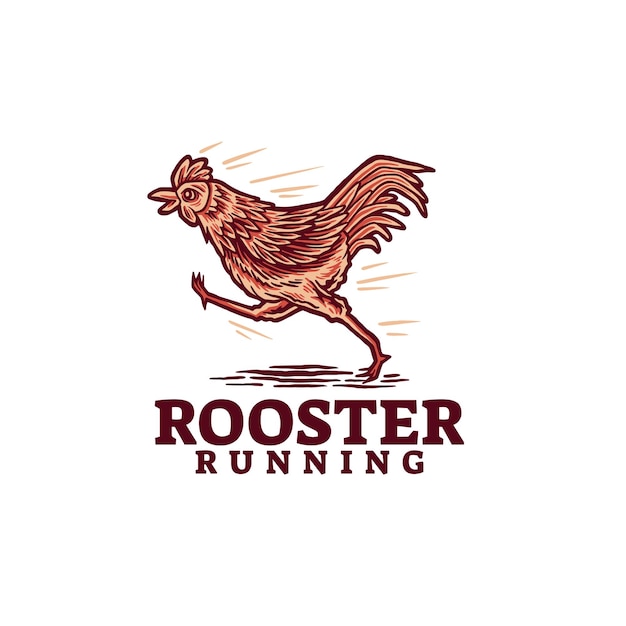 Rooster running logo