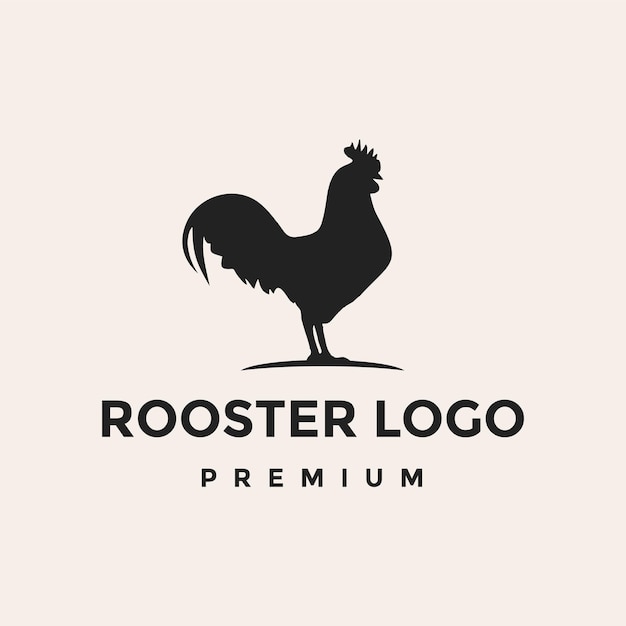 Vector rooster silhouette logo isolated, design template vector.