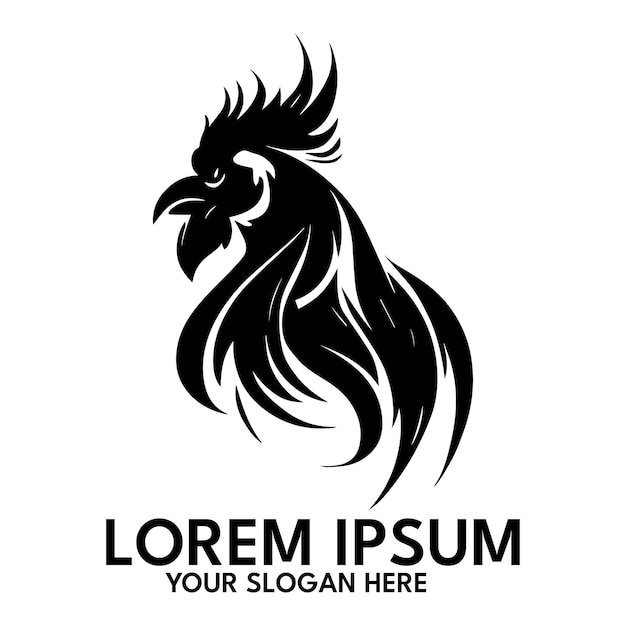 Rooster silhouette logo style vector illustration