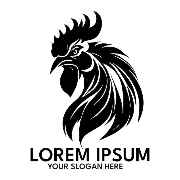 Rooster silhouette logo style vector illustration