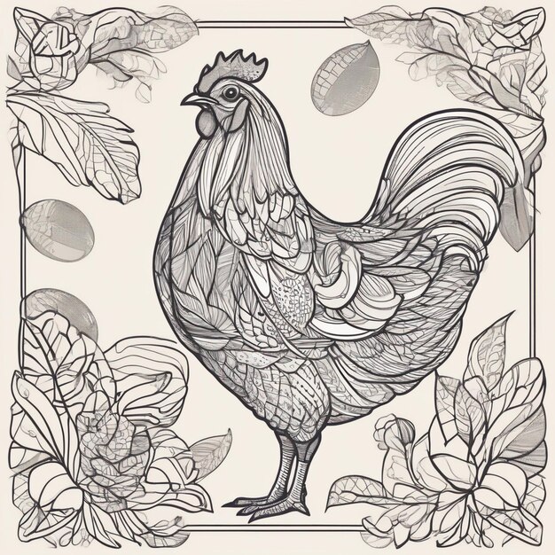 a rooster with a rooster on it and the words rooster on it