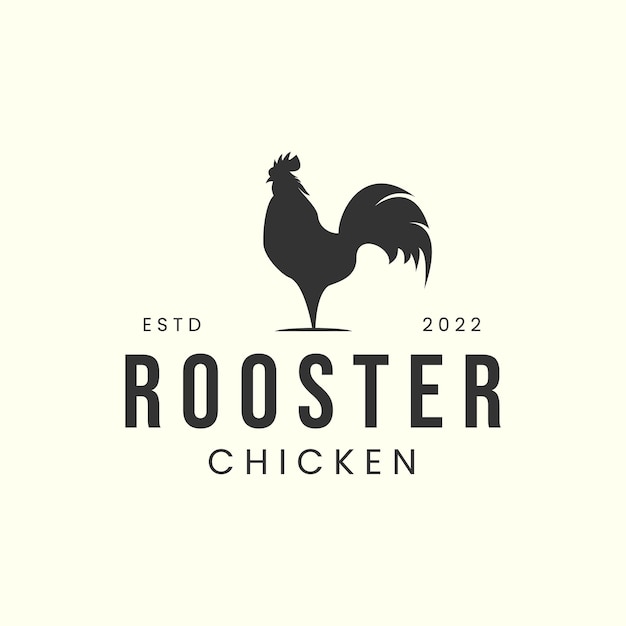 Rooster with vintage style logo vector icon design chicken animal template illustration