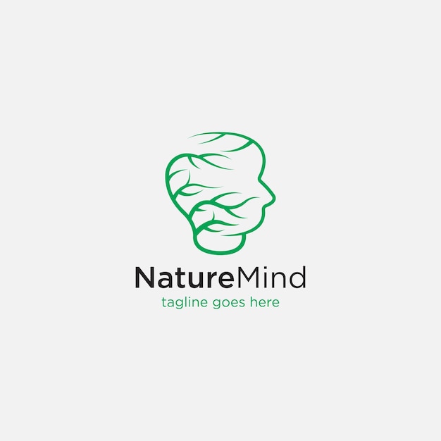 Vector root and mind head logo icon design template