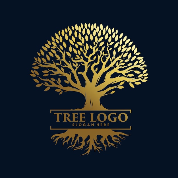 Ispirazione per il design del logo della radice dell'albero