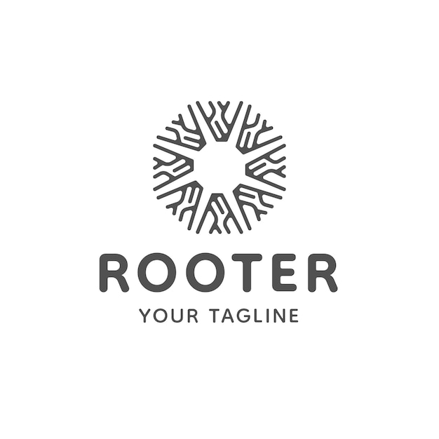 Rooter logo icon design vector template