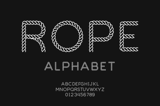 ポスターアウトドアスポーツやクリエイティブなデザインに適したロープアルファベットデザインベクトルイラスト