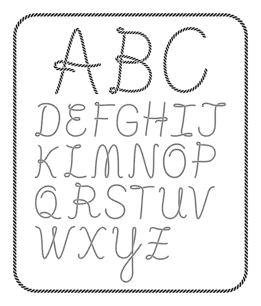 Vector rope alphabet letter collection