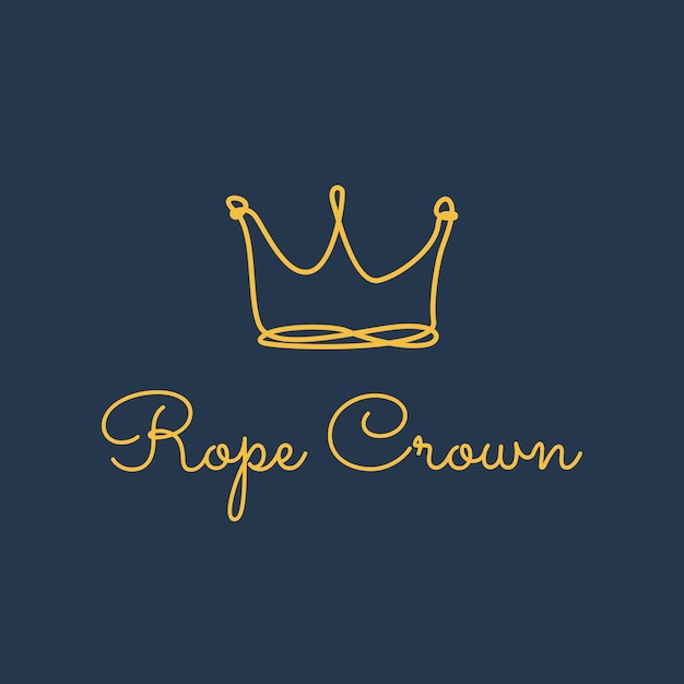 Vettore rope crown logo semplice e design futuristico adatto a società commerciali