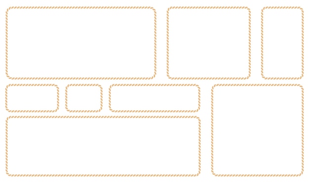 Vector rope frame set geïsoleerd op witte achtergrond