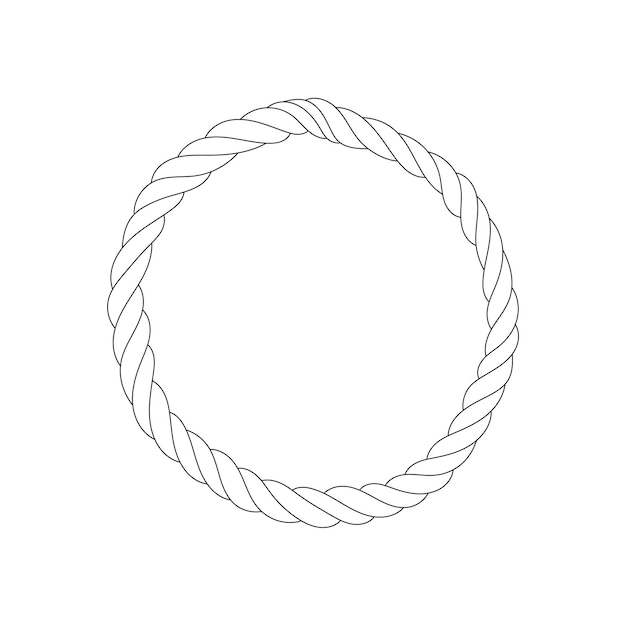 ロープの結び目の境界線黒の細い線アート デザイン要素ロープの結び目のベクトル イラスト