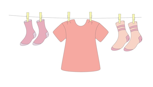 rope linen socks wash vector
