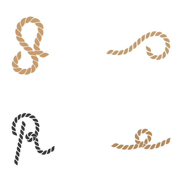 ベクトルイラストデザインテンプレートを使用してロープのロゴ