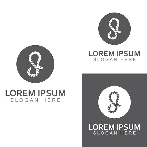 Rope logo using a vector illustration design template