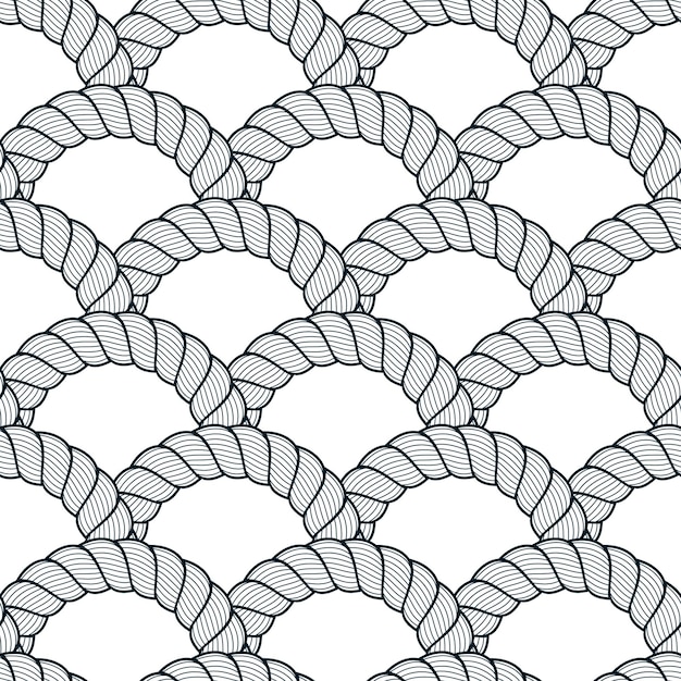 Rope seamless pattern, trendy vector wallpaper background. Minimalistic simple cord stylish illustration. Usable for fabric, wallpaper, wrapping, web and print.