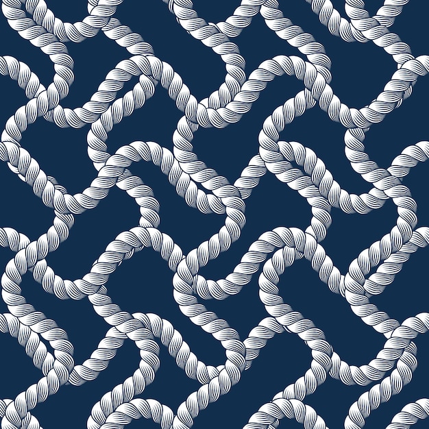 Vector rope seamless pattern, trendy   wallpaper. weaving or fishing net macro detailed endless illustration.