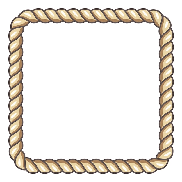 Rope square frame. nautical yellow string border