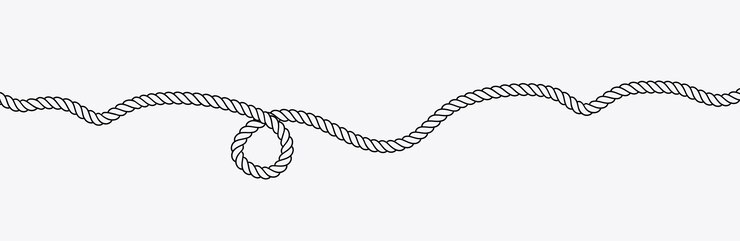 Vector rope on white background.