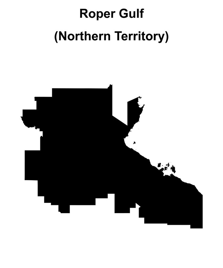 Vector roper gulf northern territory blank outline map