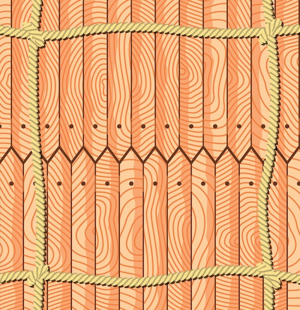 ベクトル 柵の板の上のロープ