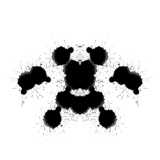 Vettore test delle macchie di inchiostro di rorschach siluette astratte psico-diagnostico