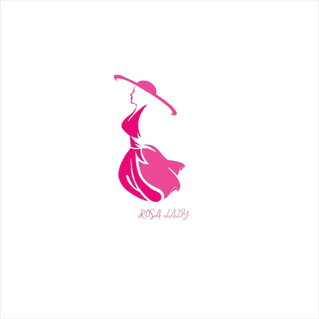 Premium Vector | Rosa dress fashion logo pink