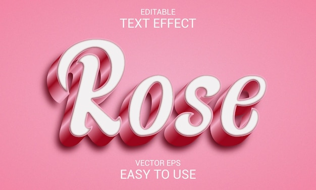 Vector rose 3d-stijlsjabloon voor teksteffect