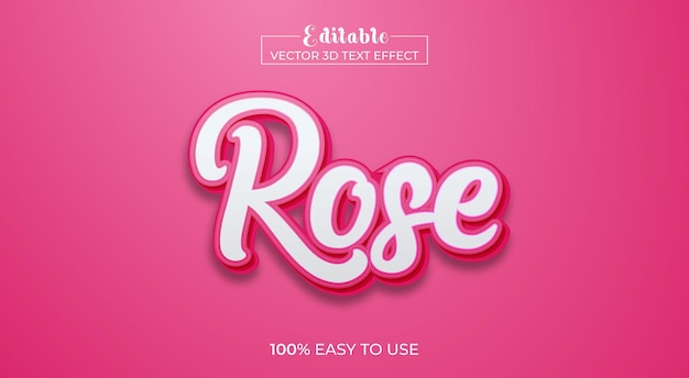 Rose 3d text effect template