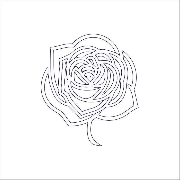 Vector rose adult pages printable grown art anti stress