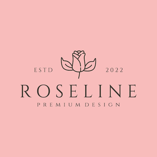 Rose bloem lijn kunst logo vector symbool illustratie ontwerp