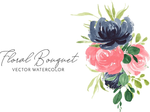 Vector rose blue floral bouquets