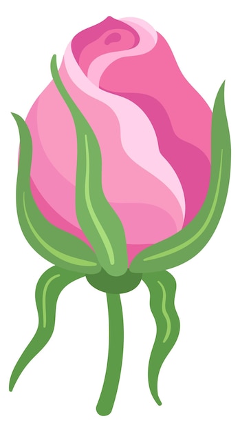 バラのつぼみ 花の要素 ピンクの花のアイコン