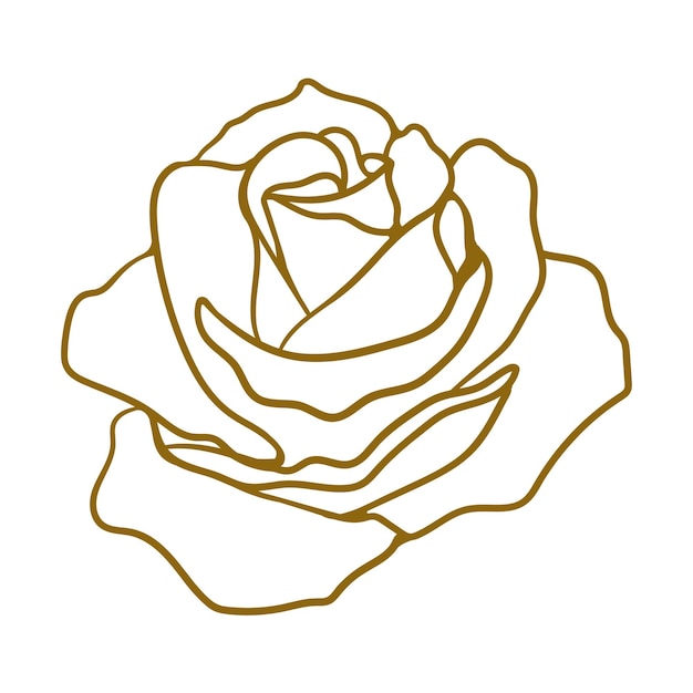 Rose bud icon outline Simple elegant rose flower pattern for wedding invitations and cards