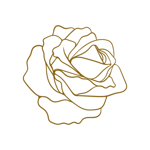 Rose bud icon outline Simple elegant rose flower pattern for wedding invitations and cards
