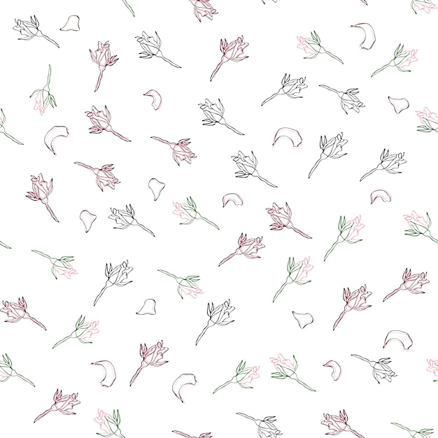 Rose buds seamless pattern Confetti cosmetics wedding beautiful floral background